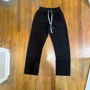 Black Jogger Pants with White Drawstring